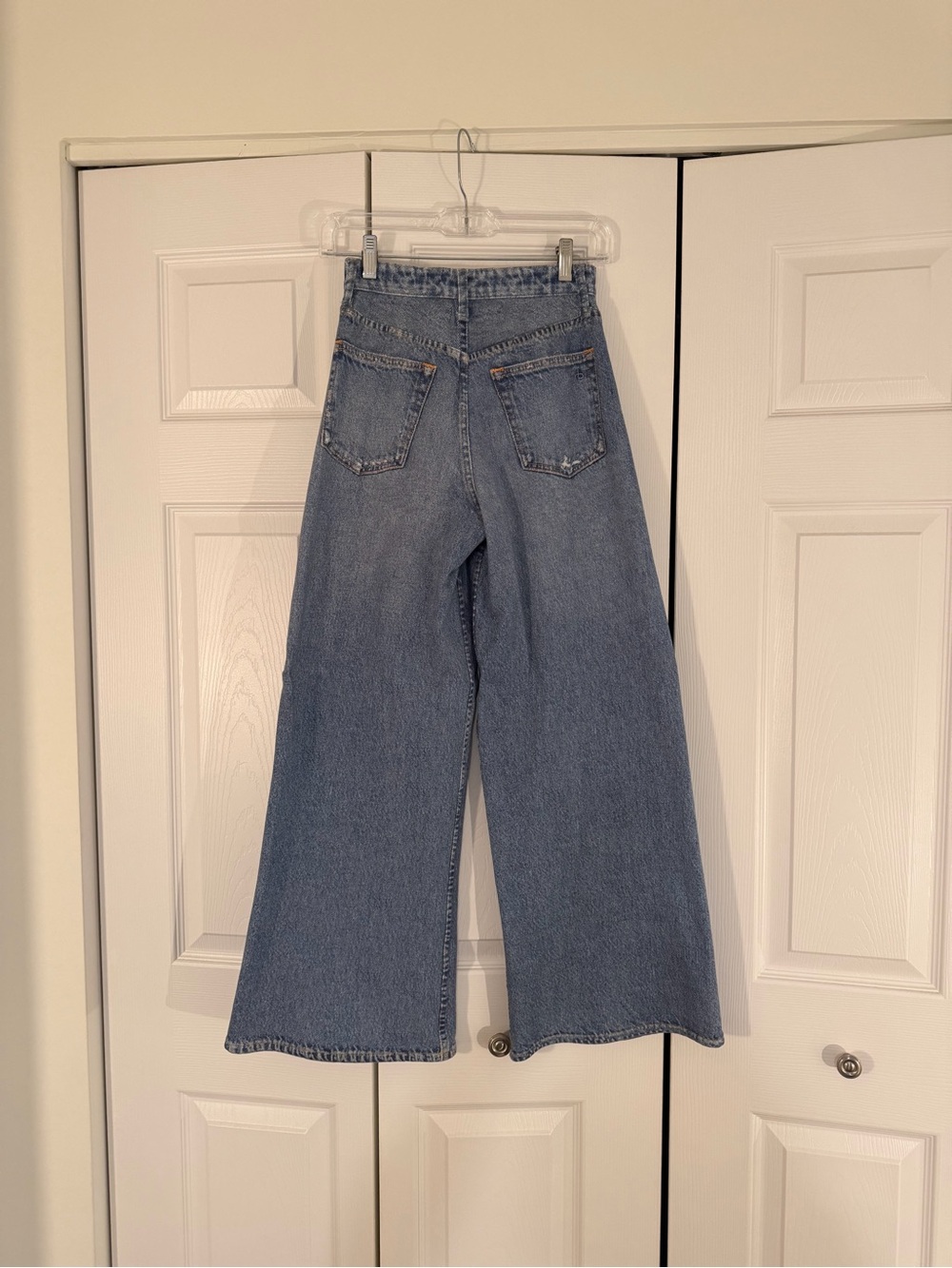 rag & bone High-Rise Wide-Leg Jeans in Light Blue Wash - Picture 2 of 5